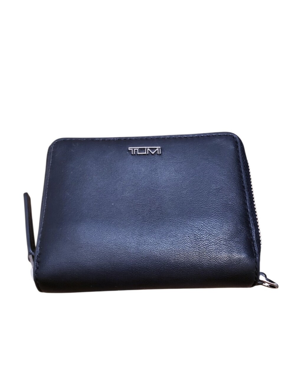 Tumi Belden Black Leather Zip Around Trifold Wallet